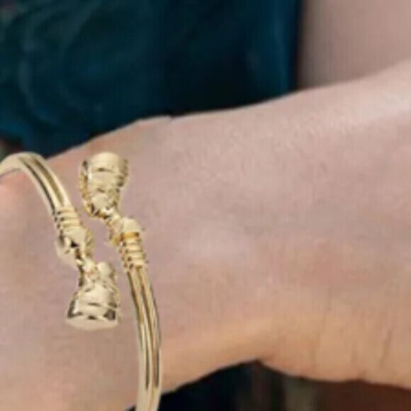 Egyptian Queen Nefertiti Bangles African Gold Bracelet - Picture 6 of 7